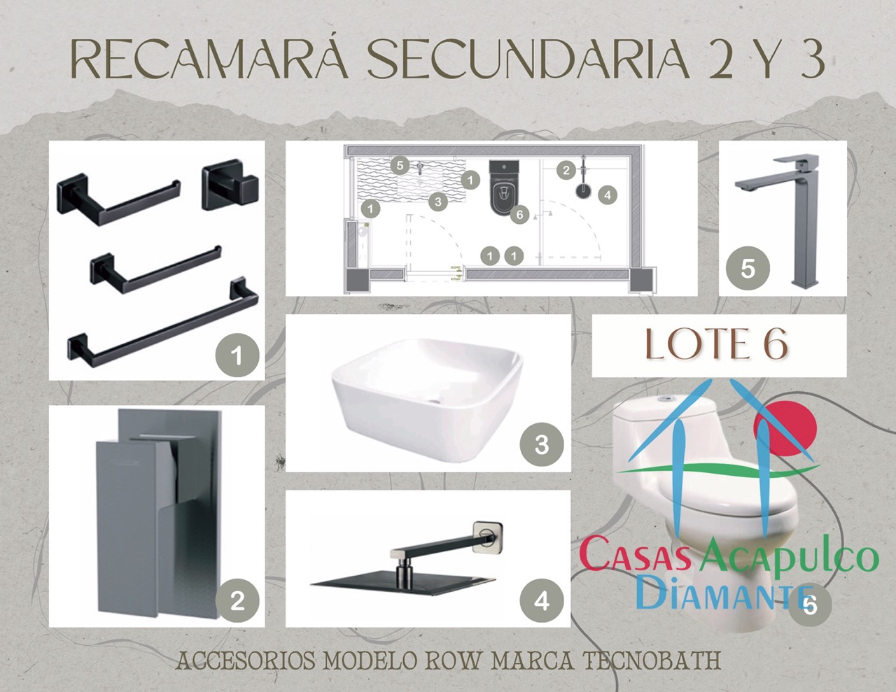 Paradiso Residences Edén 6 - Modelo accesorios baños 2